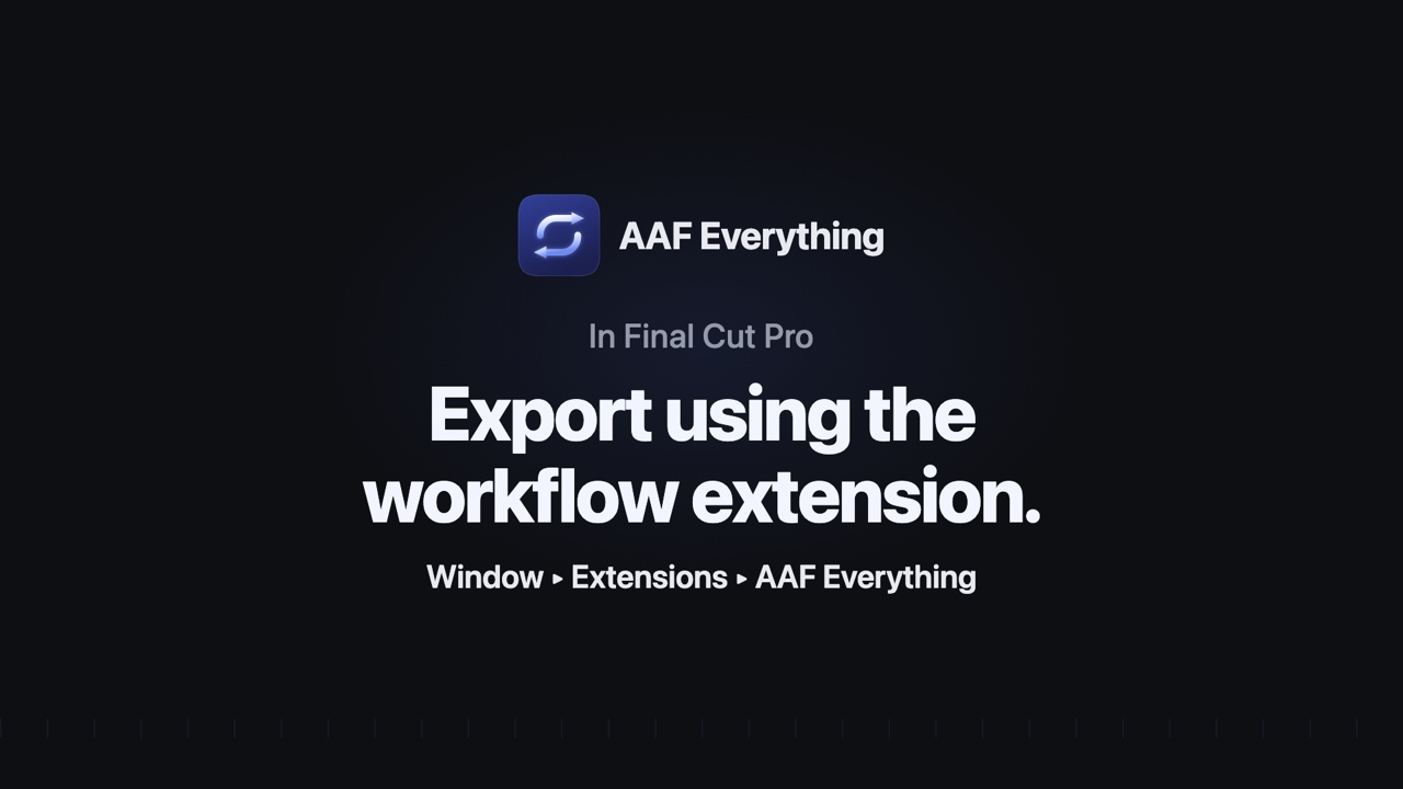 AAF Everything機能拡張でFinal Cut ProからAAFを書き出す
